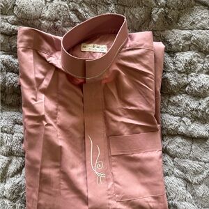 Men's Pink Shirt with Embroidery